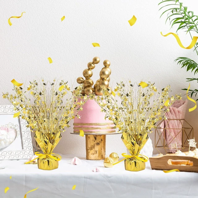 Alt view image 12 of 12 - Crowye 6 Pcs Metallic Foil Spray Centerpiece Party Star Decoration Table Decor for Birthday Wedding Graduation Bachelorette Spring Party Holiday(Gold,Small Star)