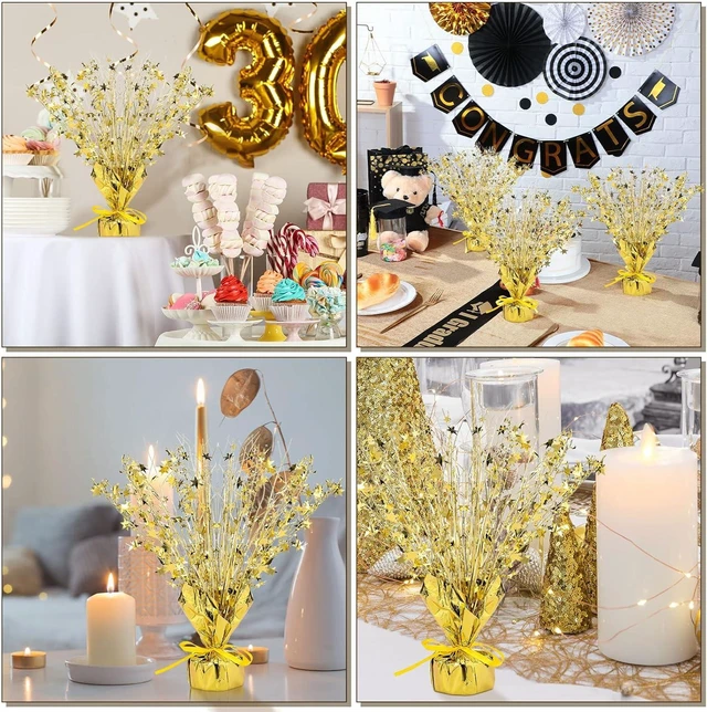 Alt view image 9 of 12 - Crowye 6 Pcs Metallic Foil Spray Centerpiece Party Star Decoration Table Decor for Birthday Wedding Graduation Bachelorette Spring Party Holiday(Gold,Small Star)