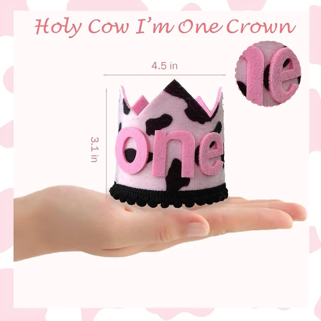 Alt view image 13 of 14 - Holy Cow I'm One Birthday Decorations, 1st Birthday Decorations Girl, Cow First Birthday Party Supplies Girl, Cow Print One Year Old Birthday Decorations, First Birthday Girl Decorations