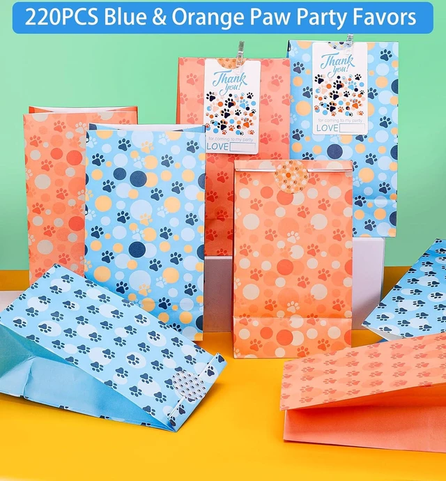 Alt view image 12 of 14 - 220PCS Blue and Orange Dog Paw Print Party Favors for Kids Theme Birthday Party Favors Decorations Supplies Goodie Bag Stuffer Pinata Filler Birthday Gifts
