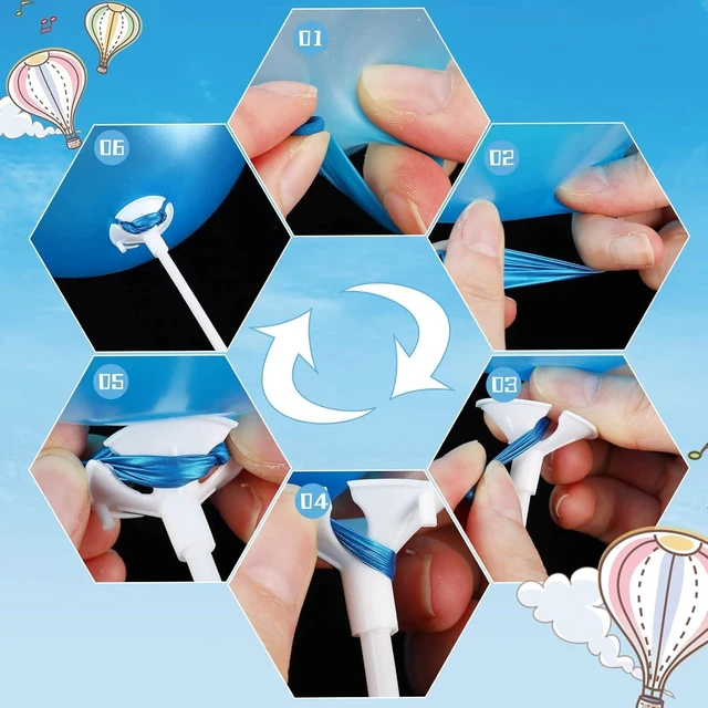 Alt view image 10 of 14 - Chivao 300 Pcs Balloon Sticks with Base Plastic Balloon Holder Sticks with Cup Stand for Birthday Wedding Mother's Day Graduation Prom Baby Shower Party Inflatable Decoration Supplies(White)