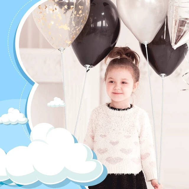 Alt view image 14 of 14 - Chivao 300 Pcs Balloon Sticks with Base Plastic Balloon Holder Sticks with Cup Stand for Birthday Wedding Mother's Day Graduation Prom Baby Shower Party Inflatable Decoration Supplies(White)