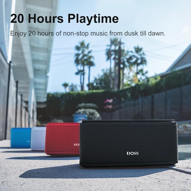 Alt view image 13 of 14 - DOSS SoundBox Touch Wireless Bluetooth Speaker-12W HD Sound with Rich Bass, IPX5 Waterproof, 20H Playtime, Handsfree, for Gatherings, Home, Office, Outdoor, Travel-Black