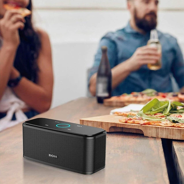 Alt view image 14 of 14 - DOSS SoundBox Touch Wireless Bluetooth Speaker-12W HD Sound with Rich Bass, IPX5 Waterproof, 20H Playtime, Handsfree, for Gatherings, Home, Office, Outdoor, Travel-Black