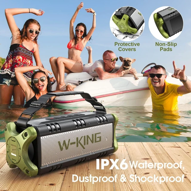 Alt view image 10 of 14 - Portable Speakers Bluetooth Wireless, 90W Max Loud Outdoor Speaker with 50W Deep Bass, Boombox Sound, IPX6 Waterproof, 40H, EQ, Dual Pairing, Subwoofer *2, TF, Large Speaker for Beach/Garage/Jobsite