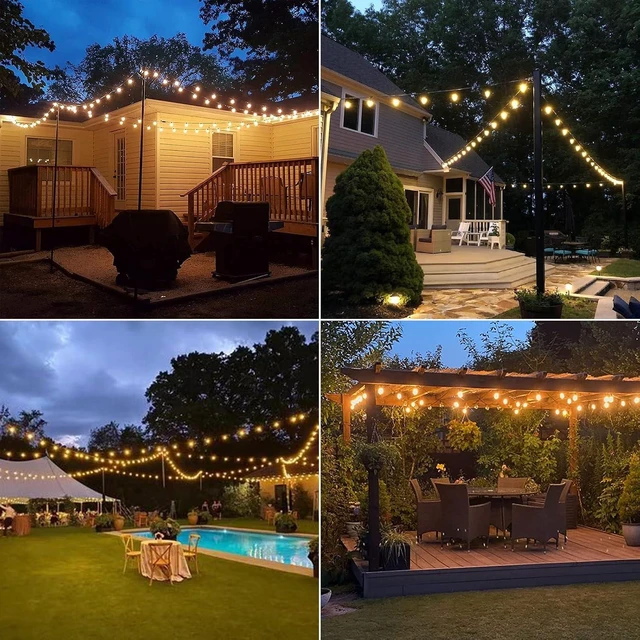 Alt view image 14 of 14 - HISTAR 96FT LED Outdoor String Lights with Remote Waterproof G40 Globe Lights with 52 Dimmable LED Bulbs, Outdoor Patio Lights Decorative for Backyard Balcony Bistro Cafe