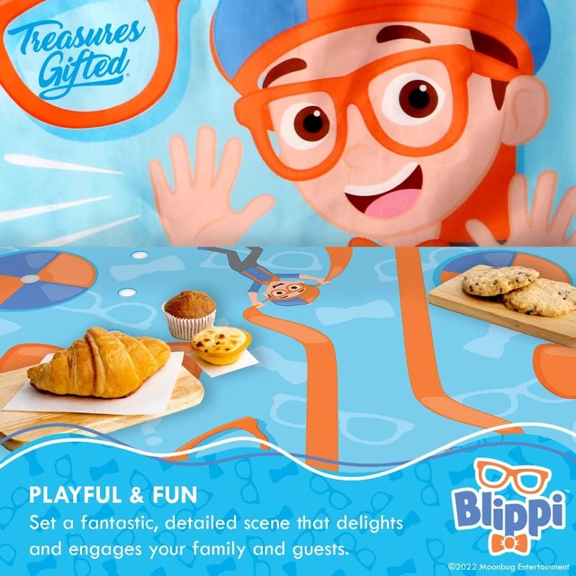 Alt view image 10 of 12 - Treasures Gifted Officially Licensed Blippi Birthday Party Supplies - Pack of 3 - Large Rectangular Blippi Tablecloth 54in x 108in - Blippi Party Decorations for Tabletop - Happy Birthday Tablecloth