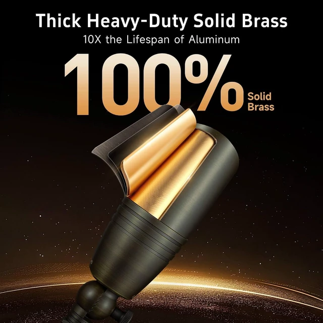Alt view image 10 of 14 - Gardenreet Landscape Spotlights Low Voltage - Brass 12V Outdoor Uplight LED, Wired Spot Lights IP65 Waterproof, Antique Bronze for Exterior Garden Yard Tree House with 5W 2700K Warm White MR16 Bulb