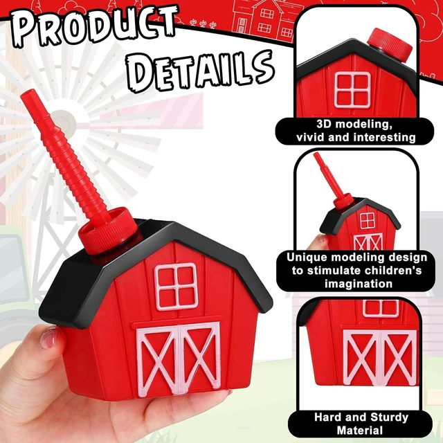 Alt view image 9 of 12 - Tanlade 12 Pcs Farmhouse Cups with Lids and Straws, 10 oz Toy Farmhouse Cups for Farm Birthday Party, Barnyard Animals Party, Baby Shower Farm Animals Themed Party Decorations Supplies Favor (Red)