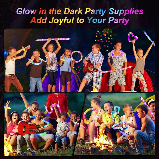 Alt view image 14 of 14 - Light Up Glow Sticks Fidget Pop Tubes, 24 Pack Glow in The Dark Party Supplies Toddler Sensory Toys, Glow Stick Thanksgiving Christmas Party Favors Party Pack Gifts for Kids