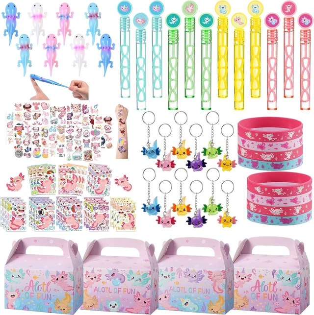 Alt view image 7 of 12 - Vanblue Axolotl Party Favors Themed Birthday Party Decoration Goodie Bags Stuffers Pink Axolotl Birthday Supplies Gift for Kids Treat Gift Bags Stuffers Pinata Filler Classroom Rewards