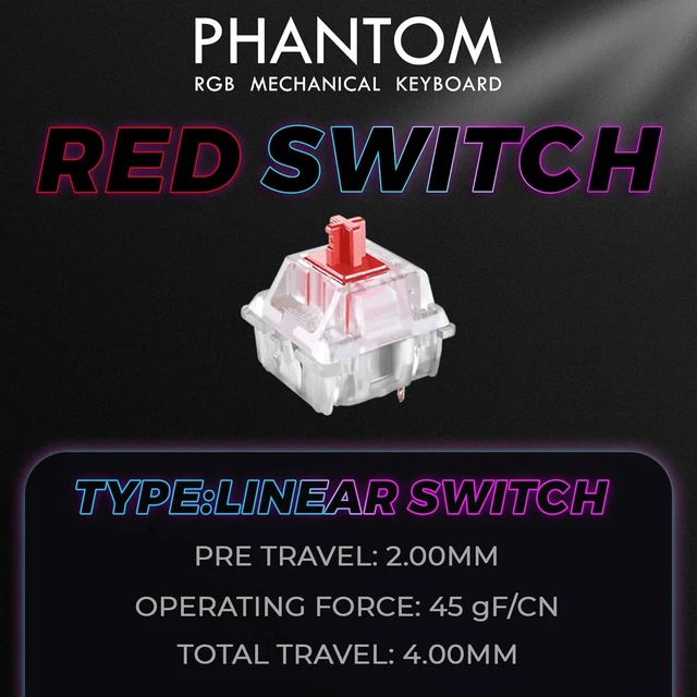 Alt view image 10 of 14 - TECWARE Phantom 87 Key RGB Mechanical Gaming Keyboard | Outemu Red Switch | 16.8M Color LED Lighting | 18 Pre-Set | Low Latency | N-Key Rollover | Software Customizable Keys | Wired USB Connection