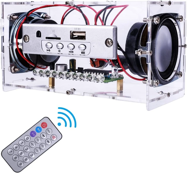 Alt view image 8 of 14 - MiOYOOW DIY Bluetooth Speaker Kit, USB Mini Stereo Amplifier Soldering Kit with LED Flashing Lights, STEM Electronic Projects Solder Practice Kit for Home and School Education