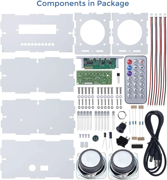 Alt view image 9 of 14 - MiOYOOW DIY Bluetooth Speaker Kit, USB Mini Stereo Amplifier Soldering Kit with LED Flashing Lights, STEM Electronic Projects Solder Practice Kit for Home and School Education