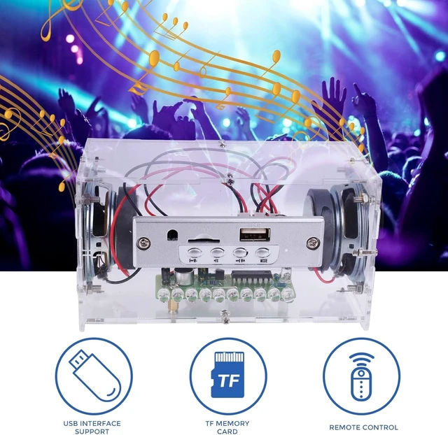 Alt view image 12 of 14 - MiOYOOW DIY Bluetooth Speaker Kit, USB Mini Stereo Amplifier Soldering Kit with LED Flashing Lights, STEM Electronic Projects Solder Practice Kit for Home and School Education