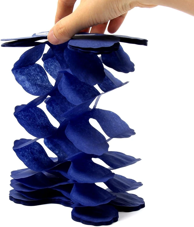 Alt view image 12 of 14 - Baby-Royal Navy-Blue Party-Decorations Streamers Garland - 12pcs Boy Birthday Frozen Ocean Shower 4-Leaf Paper Clover Streamer, Bachelorette Bridal Wedding Engagement Banners Decor Ouruola