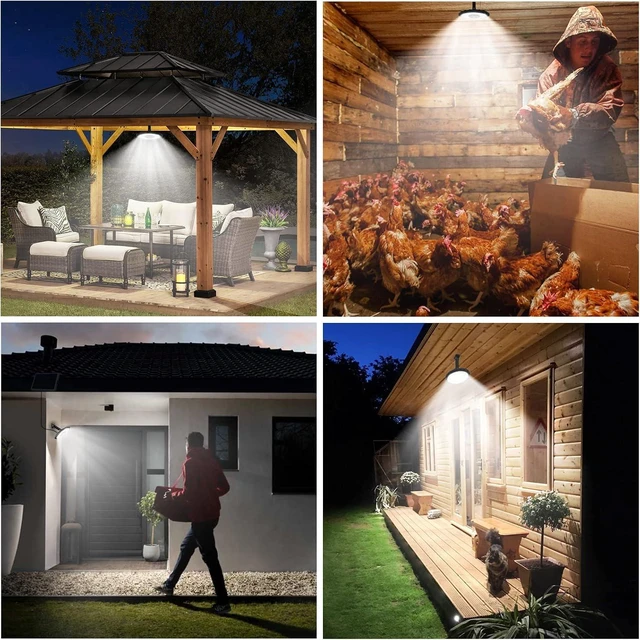 Alt view image 14 of 14 - ropelux Solar Lights Indoor Outdoor, 3000LM Dimmable 5 Modes (2 for All Day Lighting) Motion Sensor Solar Shed Light with Remote IP65 Waterproof for Barn Gazebo Yard Garage Patio Security Lighting