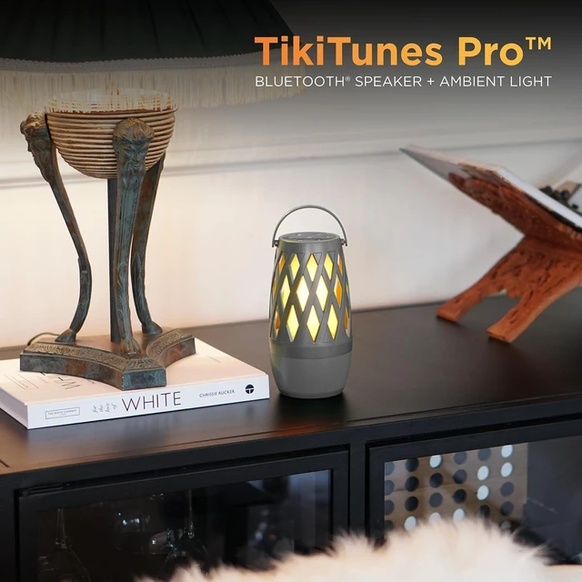 Alt view image 9 of 14 - Limitless TikiTunes Pro Portable Bluetooth 10-Watt Speaker with 3-Mode LED Flame Light, Pair up to 100 Speakers, 4000 mAh Battery for iPhone/iPad/Android (Graphite)