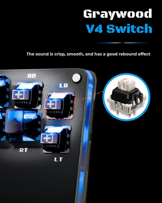 Alt view image 12 of 14 - Sehawei Haute42 16Key All-Button Arcade Controller Gamerfinger with Turbo Functions,Arcade Stick Street Fight Mini Plus Controller for PC/Ps3/Ps4/Switch Game Keyboard-Supports Hot Swap & SOCD