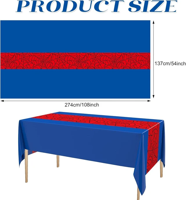 Alt view image 9 of 14 - Remagr 54 x 108 Inch Spider Theme Birthday Party Tablecloth Plastic Disposable Hero Summer Table Cover Large Plastic Rectangular Table Cover for Spider Web Birthday Party Decor(Red and Blue,6 Pcs)