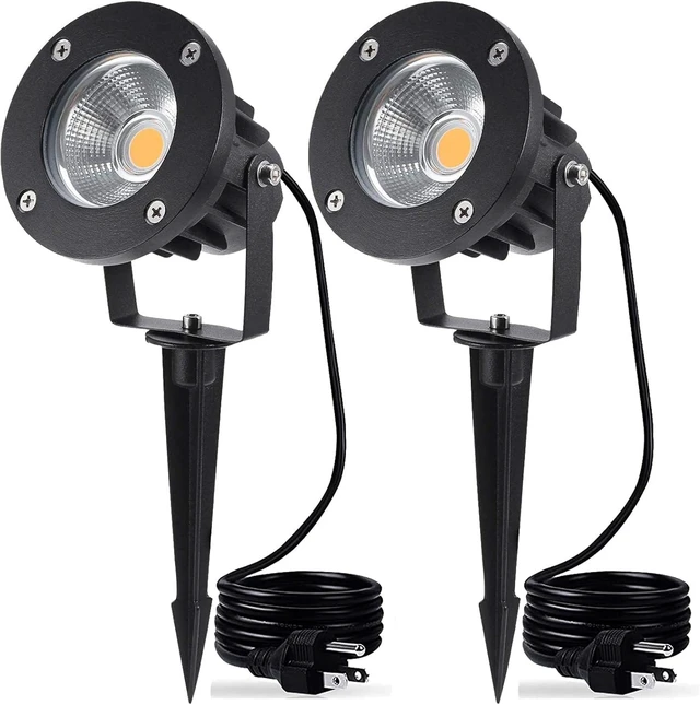 Alt view image 7 of 12 - 20W LED Landscape Lighting Outdoor Spotlight 120V AC Waterproof Yard Spot Lights Outdoor with Stake for Tree Flag Lights 3000K Warm White Lawn Decorative Lamp with US 3-Plug in (2 Pack)