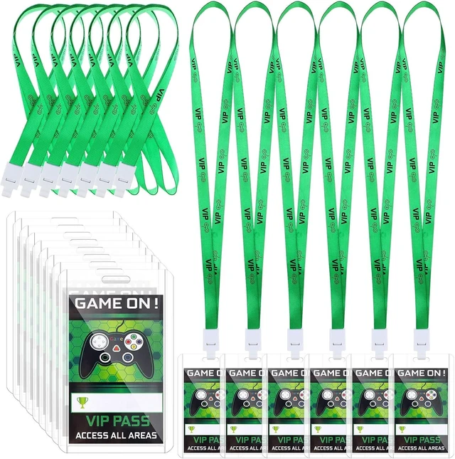 Alt view image 7 of 12 - Tenceur 30 Pcs Video Game Party Favors VIP Lanyards Video Game ID Badge Holder VIP Pass Holder Tickets Invitation Party VIP Pass Lanyards for School Birthday