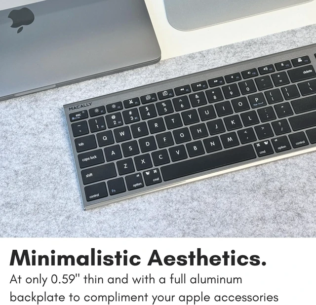 Alt view image 13 of 14 - Macally Wireless Bluetooth Keyboard for Mac - Compatible Apple Keyboard or MacBook Pro/Air, iMac - Multi-Device, Up to 3 Devices with 110 Keys, 20 Shortcuts, Numeric Keypad, and Rechargeable