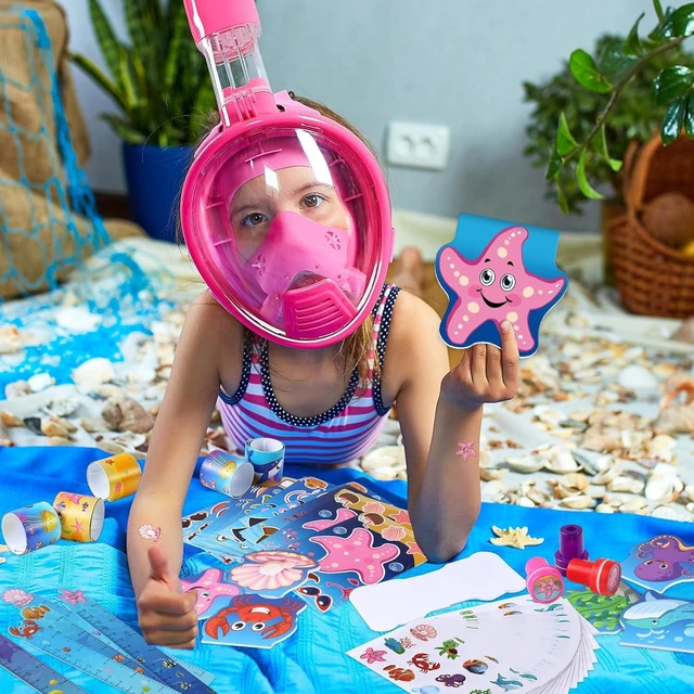 Alt view image 12 of 14 - BenLouis 240Pcs Under the Sea Party Favors Ocean Animals Party Stampers Stickers School Stationery Bulk for Kids Sea Shark Birthday Mermaid Party Goodie Bag Stuffer Classroom Gifts Rewards Supplies
