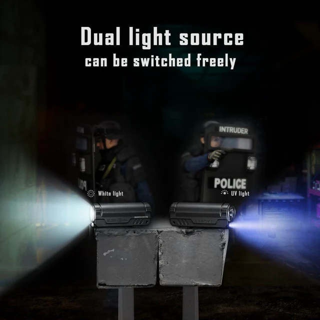 Alt view image 12 of 14 - IMALENT BL50 Rechargeable EDC Flashlight 3600 Lumens, UV Light and White LED, High Lumens Portable Flashlights Dual Light Source Pocket Lights for Emergency and Camping (Black)