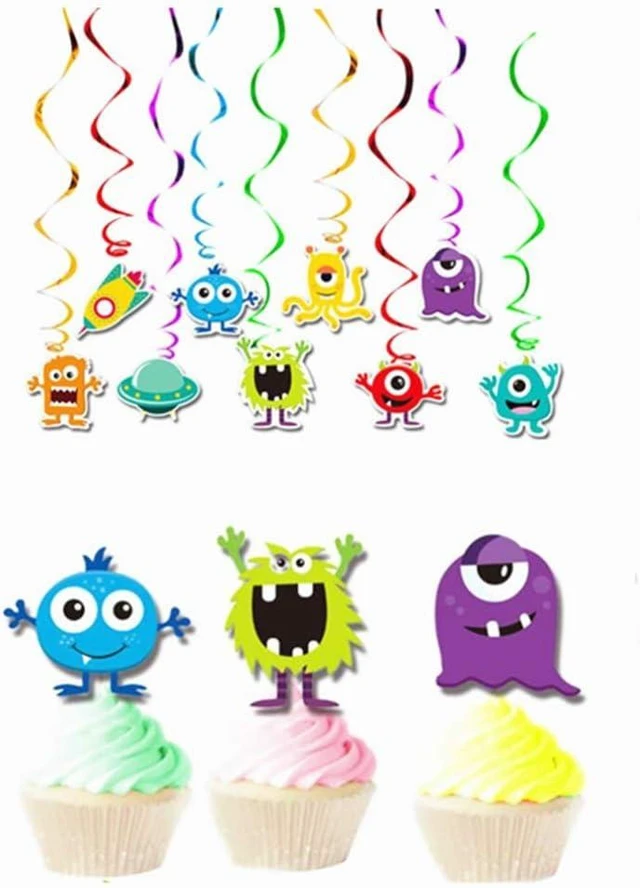 Alt view image 14 of 14 - Amosfun 18PCS Useful Cartoon Monster Creative Colorful Cute Spiral Pendants Ceiling Swirl Party Supplies Spiral Streamers for Festival Decorations Birthday Party