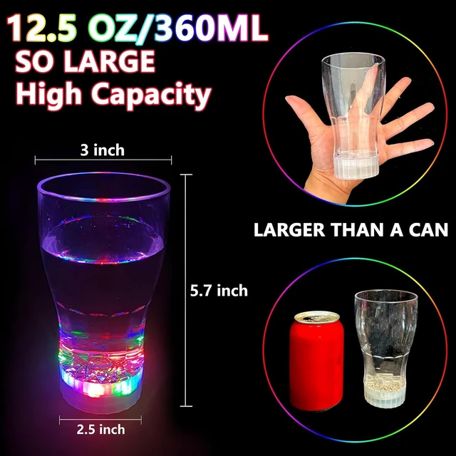 Alt view image 9 of 14 - OceanWings 12 Pack Large Light Up Cup, LED Glow in The Dark Party Supplies Party Favors Light Up Drinking Shot Glasses for Adults Wedding Birthday Halloween Party Favors World Cup 2026