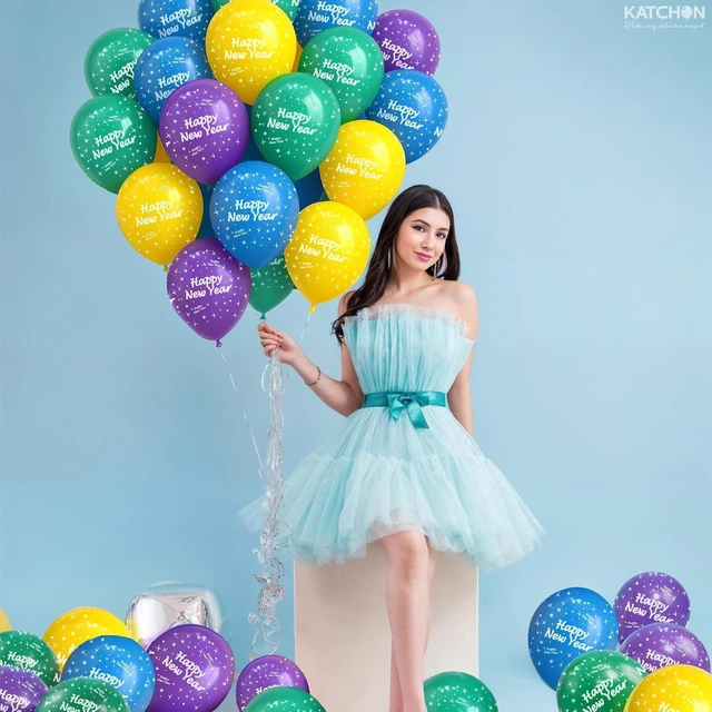 Alt view image 10 of 14 - KatchOn, Multicolor Happy New Year Balloons Set - Pack of 60 | Happy New Year Balloons 2026 | NYE Balloon | New Years Eve Party Supplies 2026 | Happy New Years Decorations 2026 | NYE Decorations