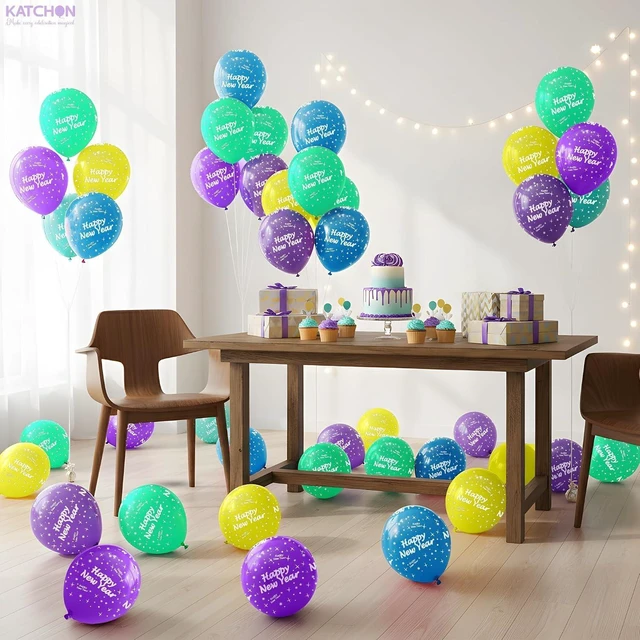 Alt view image 12 of 14 - KatchOn, Multicolor Happy New Year Balloons Set - Pack of 60 | Happy New Year Balloons 2026 | NYE Balloon | New Years Eve Party Supplies 2026 | Happy New Years Decorations 2026 | NYE Decorations