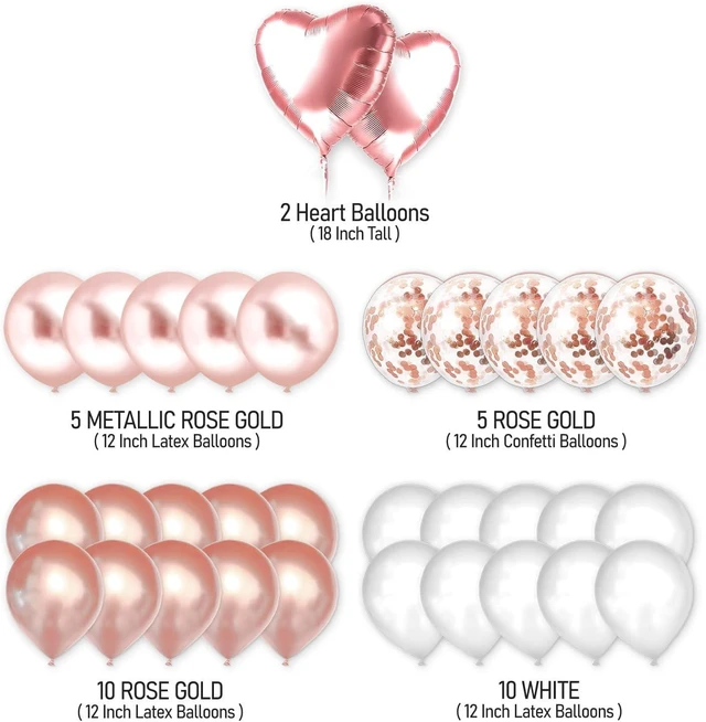Alt view image 13 of 14 - PartyForever 22nd Birthday Decorations for Women and Girls Rose Gold with Birthday Banner and Digit Balloons Including Text Balloon Letters Party Supplies for Her