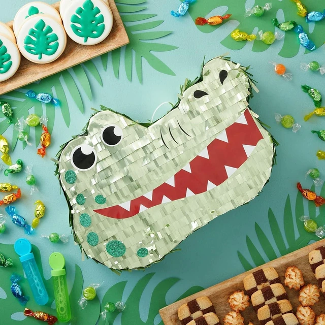 Alt view image 9 of 14 - BLUE PANDA Alligator Pinata - Small Green 16.5 x 11.5 x 3 In - Pinata for Kids Safari, Animal Party Decor & Alligator Party Supplies