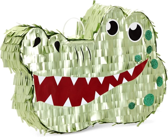 Alt view image 14 of 14 - BLUE PANDA Alligator Pinata - Small Green 16.5 x 11.5 x 3 In - Pinata for Kids Safari, Animal Party Decor & Alligator Party Supplies