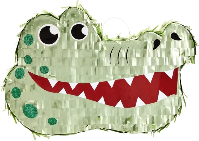 Alt view image 13 of 14 - BLUE PANDA Alligator Pinata - Small Green 16.5 x 11.5 x 3 In - Pinata for Kids Safari, Animal Party Decor & Alligator Party Supplies