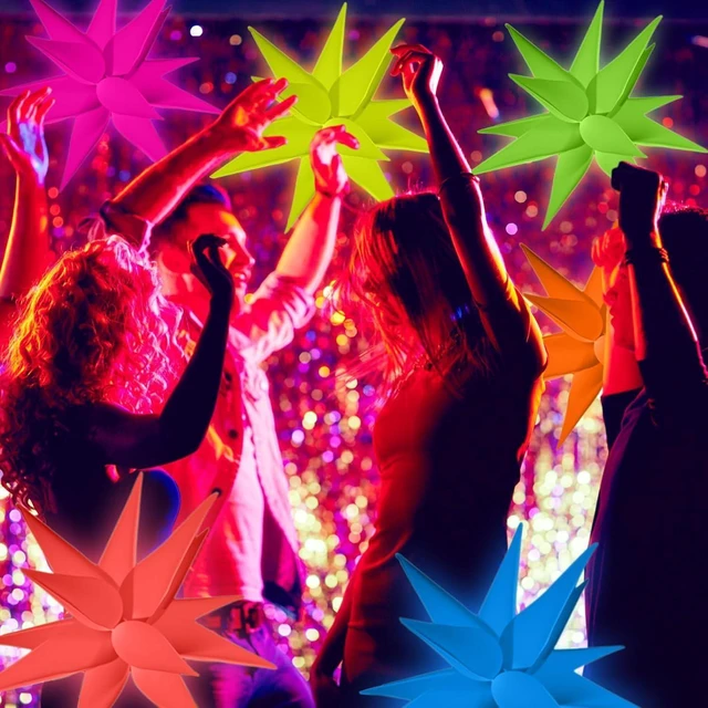 Alt view image 9 of 12 - 12 Pcs Explosion Glow in The Dark Neon Balloons Foil Birthday Party Decorations for Graduation Wedding Anniversary Back to 80s 90s Disco Hip Hop, Fiesta, Let's Glow Rock Roll Party Supplies