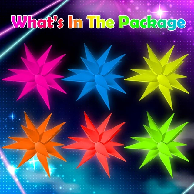 Alt view image 11 of 12 - 12 Pcs Explosion Glow in The Dark Neon Balloons Foil Birthday Party Decorations for Graduation Wedding Anniversary Back to 80s 90s Disco Hip Hop, Fiesta, Let's Glow Rock Roll Party Supplies