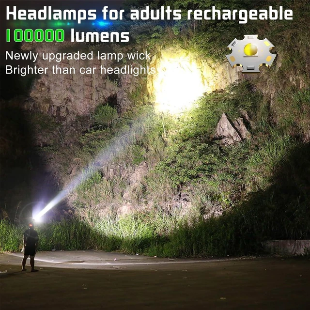 Alt view image 9 of 14 - Aikertec Rechargeable Headlamp 2 Pack, Super Bright Headlamp for Adults, IPX7 Waterproof, Adjustable Zoom & Red Light, 8 Modes for Camping, Hiking, Running, Fishing