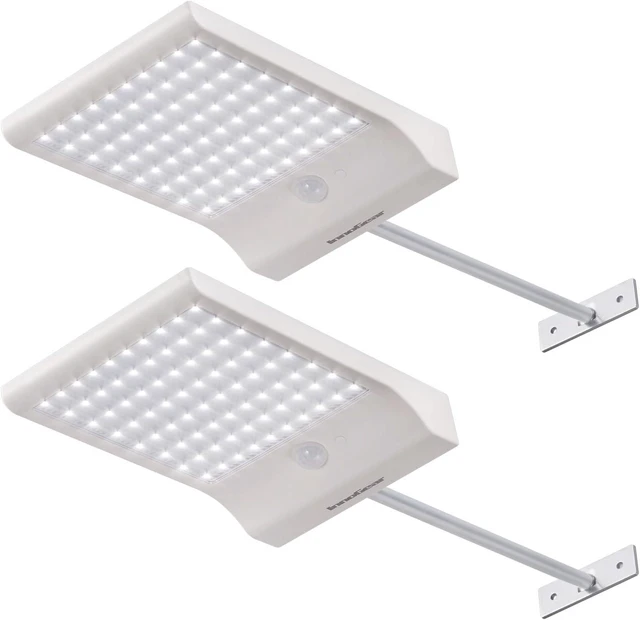 Alt view image 8 of 14 - InnoGear Solar Gutter Lights Outdoor, 80 LED Wall Mount Lighting with Motion Sensor 4 Working Modes IP65 Waterproof 450 Lumens for Front Door Yard Garage, Pack of 2