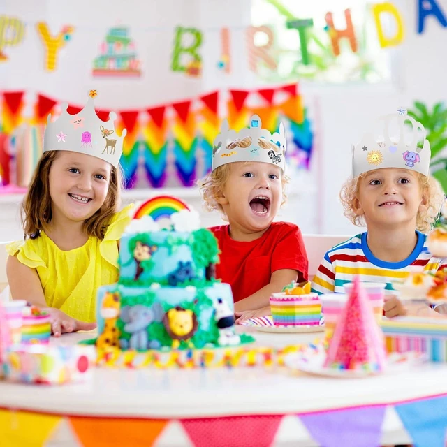 Alt view image 11 of 12 - Thenshop 120 Pcs White DIY Paper Crowns for Kids to Decorate Blank Birthday Party Decoration Crowns for Kids Princess Queen(Stylish Style)
