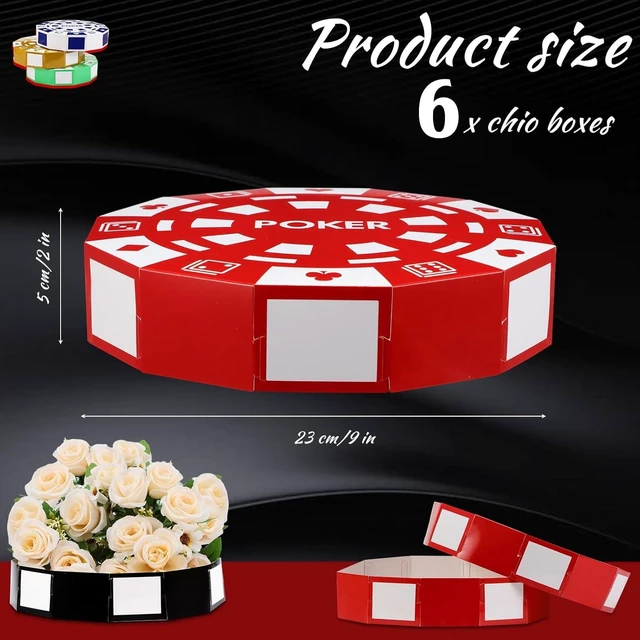 Alt view image 8 of 12 - Silipull 12 Pcs Casino Theme Party Decorations 9 Inch Large Poker Chip Favor Boxes Jumbo Chip Table Centerpiece for Game Night New Year Prom Party Supplies, Multicolor