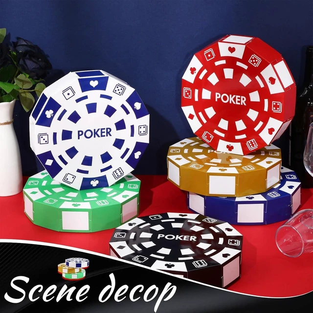 Alt view image 9 of 12 - Silipull 12 Pcs Casino Theme Party Decorations 9 Inch Large Poker Chip Favor Boxes Jumbo Chip Table Centerpiece for Game Night New Year Prom Party Supplies, Multicolor