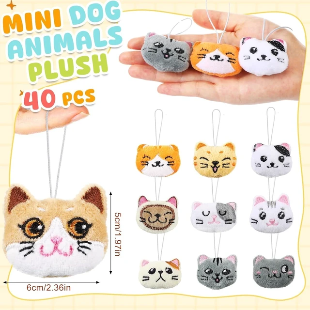 Alt view image 8 of 12 - Libima 40 Pcs Mini Stuffed Animals Sea Animal Fruit Plush Keychain Set for Carnival Birthday Classroom Prizes Decoration for Clothes (Cat)