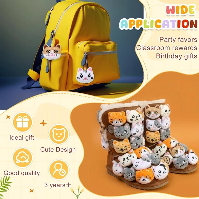 Alt view image 12 of 12 - Libima 40 Pcs Mini Stuffed Animals Sea Animal Fruit Plush Keychain Set for Carnival Birthday Classroom Prizes Decoration for Clothes (Cat)