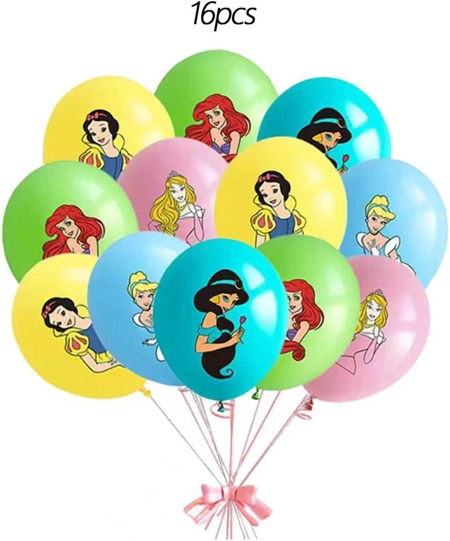 Alt view image 10 of 10 - 62PCS Disne Princess Party Supplies, Birthday Decorations Set Include Banner, Balloons, Backdrop, Cupcake Toppers, Tablecloth, Hanging Swirls for Kids Princess Theme Birthday Party