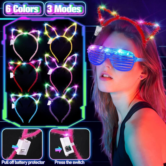 Alt view image 12 of 14 - 150PCS Glow in the Dark Party Supplies for Kids Adults, Light Up Party Favors with Light Up Glasses, Headband, Rings, 100 Glow Sticks Bulk Party Pack DIY Glow Necklaces Bracelets, Neon Party Supplies