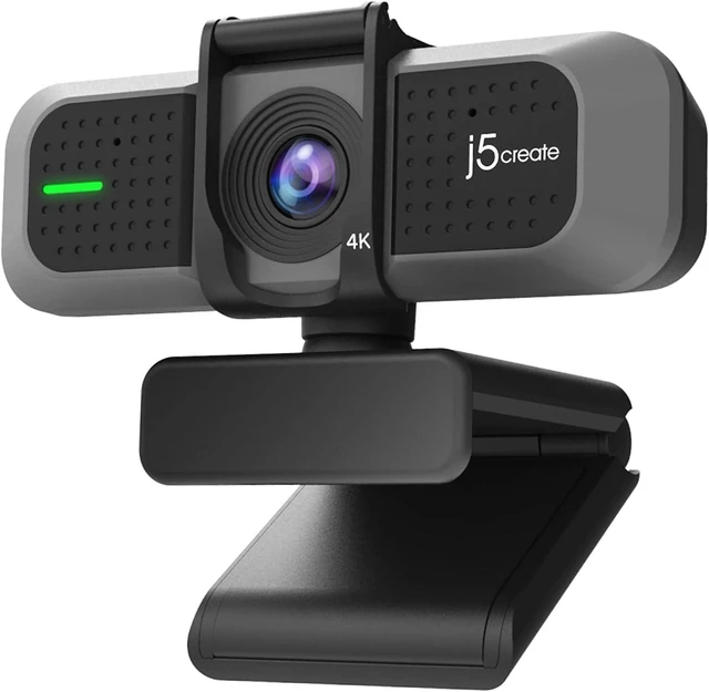Alt view image 8 of 14 - j5create 4K Wide Angle Webcam with Microphone/Privacy Cover for Video Conferencing, Streaming, Recording and Online Teaching, Supports Zoom, Skype, Teams, OBS and More (JVU430)