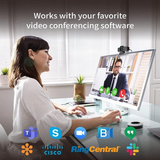 Alt view image 14 of 14 - j5create 4K Wide Angle Webcam with Microphone/Privacy Cover for Video Conferencing, Streaming, Recording and Online Teaching, Supports Zoom, Skype, Teams, OBS and More (JVU430)